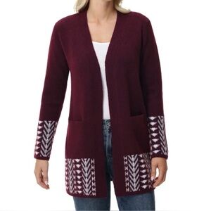 Women's Burgundy Cardigan Sweater